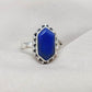 Natural Lapis Lazuli 925 Sterling Silver Ring: Handmade Hexagon Gemstone, Boho Jewelry