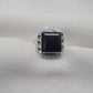 925 Sterling Silver Black Onyx Ring Natural Gemstone Square Cut Handmade Jewelry