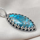 Blue Copper Turquoise Pendant: Sterling Silver Marquise Boho Necklace