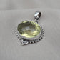 Lemon Quartz Pendant: Oval Faceted Cut 925 Sterling Silver Necklace Handmade Jewelry
