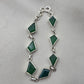 925 Sterling Silver Green Onyx Bracelet Kite Shape Gemstone Link Gemstone Handmade Jewelry