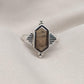Smoky Quartz Sterling Silver Ring: Hexagon Gemstone, Boho Jewelry