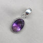 925 Sterling Silver Oval Amethyst Pendant: Healing Crystal Jewelry