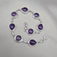 Amethyst 925 Sterling Silver Bracelet Natural Purple Gemstone Handmade