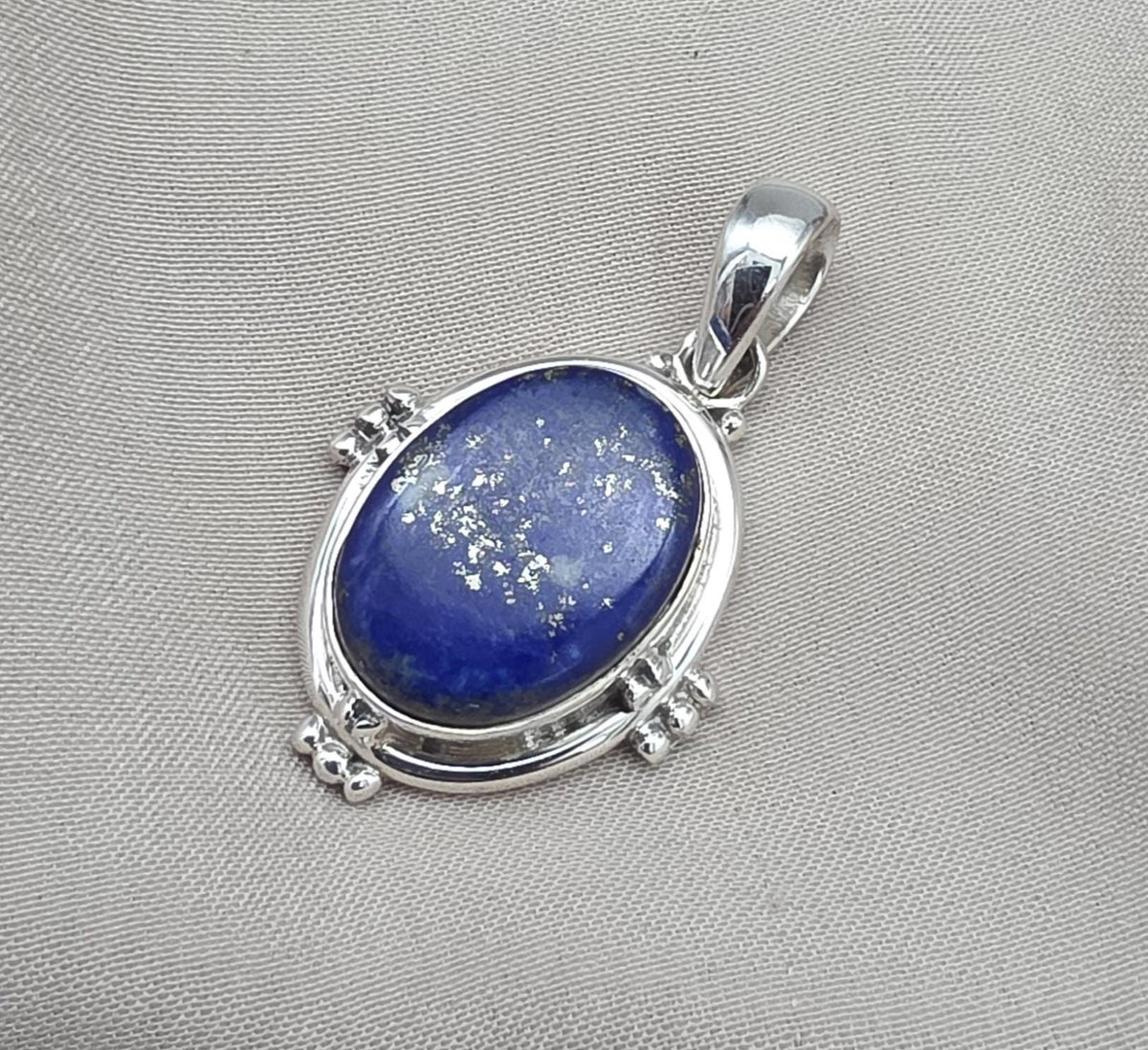Lapis Lazuli Pendant: 925 Sterling Silver Boho Handmade Jewelry