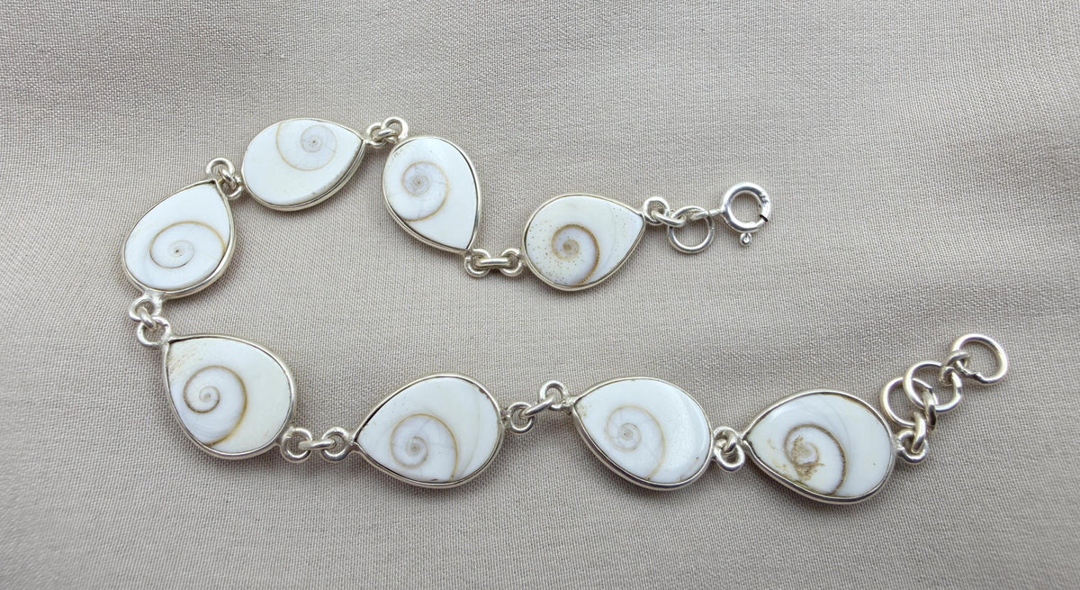 Shiva Eye 925 Silver Bracelet Spiritual Protection Handmade Jewelry Gift for Her