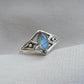 925 Sterling Silver Labradorite Ring Marquise Blue Flash Gemstone Geometric Modern Minimal Ring