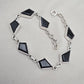 Black Onyx Fancy Shape Link Bracelet 925 Sterling Silver Faceted Onyx Handmade Unisex Jewelry