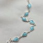 925 Sterling Silver Amazonite Bracelet Geometric Link Bracelet Blue Gemstone Jewelry