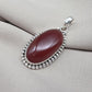 Handmade Red Onyx Sterling Silver Pendant - July Birthstone Necklace