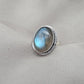 Labradorite Ring 925 Sterling Silver Natural Blue Flash Gemstone Ring Boho Statement Jewelry