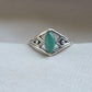 Green Onyx Ring Marquise Cut 925 Sterling Silver Boho Geometric Statement Jewelry