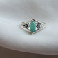 Green Onyx Ring Marquise Cut 925 Sterling Silver Boho Geometric Statement Jewelry