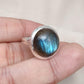 Blue Flash Labradorite Ring: 925 Sterling Silver Boho Jewelry