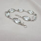 925 Sterling Silver Green Amethyst Bracelet Marquise shape Gemstone Elegant Link Bracelet Gift