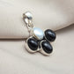 Black Onyx & Mother of Pearl 925 Sterling Silver Pendant: Handmade Boho Necklace