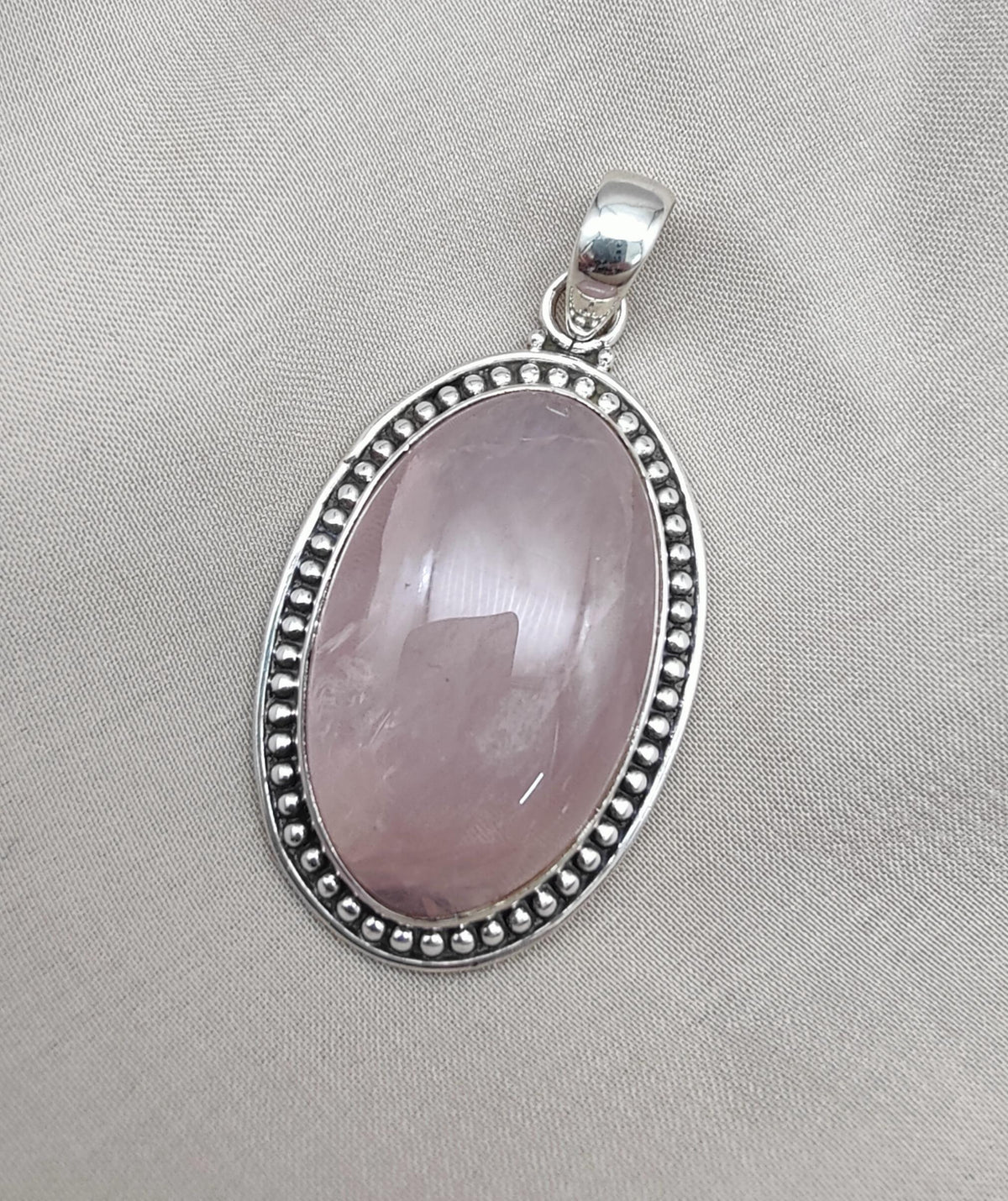Rose Quartz Pendant Necklace: 925 Sterling Silver, Love & Healing
