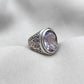 Amethyst Plaster Ring: Handmade 925 Sterling Silver Statement Jewelry