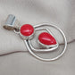 Red Coral Pendant: Two-Stone 925 Sterling Silver Boho Necklace