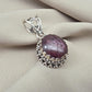 Natural Ruby Star Pendant Genuine Asteriated Ruby Cabochon Handmade 925 Sterling Silver Jewelry