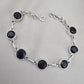 Black Onyx Bracelet 925 Sterling Silver Round Stone Link Bracelet Handmade Jewelry