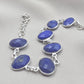 925 Sterling Silver Lapis Lazuli Bracelet Natural Blue Gemstone Bracelet Handmade Jewelry