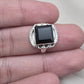 925 Sterling Silver Black Onyx Ring Natural Gemstone Square Cut Handmade Jewelry