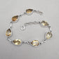 Citrine 925 Sterling Silver Pear Shape Faceted Yellow Gemstone Link Bracelet Handmade Boho Jewelry
