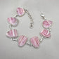 Rhodochrosite Bracelet 925 Sterling Silver Pink Statement Jewelry Wedding Gift