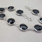 Black Onyx Bracelet 925 Sterling Silver Faceted Round Stone Link Bracelet Handmade Jewelry