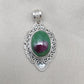 Ruby Zoisite 925 Sterling Silver Pendant: Handmade Chakra Healing Necklace