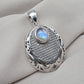 Rainbow Moonstone Pendant 925 Sterling Silver Moon Design Necklace June Birthstone Crystal Jewelry Gift