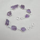 Raw Amethyst 925 Sterling Silver Link Bracelet – Boho Gemstone Jewelry
