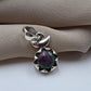 925 Sterling Silver Ruby Zoisite Pendant Natural Round Cabochon Gemstone Floral Necklace Charm