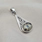 Sterling Silver Dalmatian Jasper Pendant: Teardrop Boho Necklace