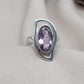 Amethyst Sterling Silver Ring: Modern Abstract Design, February Birthstone