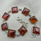 925 Sterling Silver Cognac Amber Bracelet Handmade Gemstone Jewelry Gift for Women