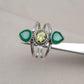 Green Onyx & Lemon Quartz 925 Sterling Silver Ring: Boho Statement Jewelry