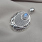 Rainbow Moonstone Pendant 925 Sterling Silver Moon Design Necklace June Birthstone Crystal Jewelry Gift
