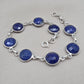 Natural Lapis Lazuli Bracelet 925 Sterling Silver December Birthstone