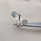Aqua Milky Quartz 925 Sterling Silver Ring: Adjustable Open Wrap Design