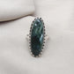 Seraphinite 925 Sterling Silver Ring Handmade Boho Vintage Statement Jewelry