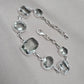 925 Sterling Silver Green Amethyst Bracelet Multi Shape Gemstone Elegant Statement Bracelet for Women