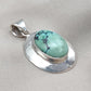 Tibetan Turquoise Pendant: Sterling Silver Boho Necklace, Handmade