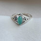 Green Onyx Ring Marquise Cut 925 Sterling Silver Boho Geometric Statement Jewelry