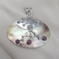 Mother of Pearl Silver Pendant Natural Ruby Cabochon Handmade 925 Sterling Silver Gemstone Jewelry