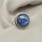 Handmade Teardrop Kyanite Sterling Silver Ring: Boho Filigree