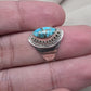 Blue Copper Turquoise Marquise Ring 925 Sterling Silver Statement Ring December Birthstone Gift