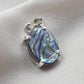 925 Sterling Silver Abalone Shell Pendant, Natural Iridescent Shell Necklace, Oval Abalone Gemstone Jewelry, Ocean Inspired Gift for Women