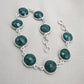 Green Onyx Bracelet 925 Sterling Silver Faceted Round Stone Link Bracelet Handmade Jewelry